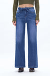 High Rise Relaxed Drawstring Wide Leg Jeans