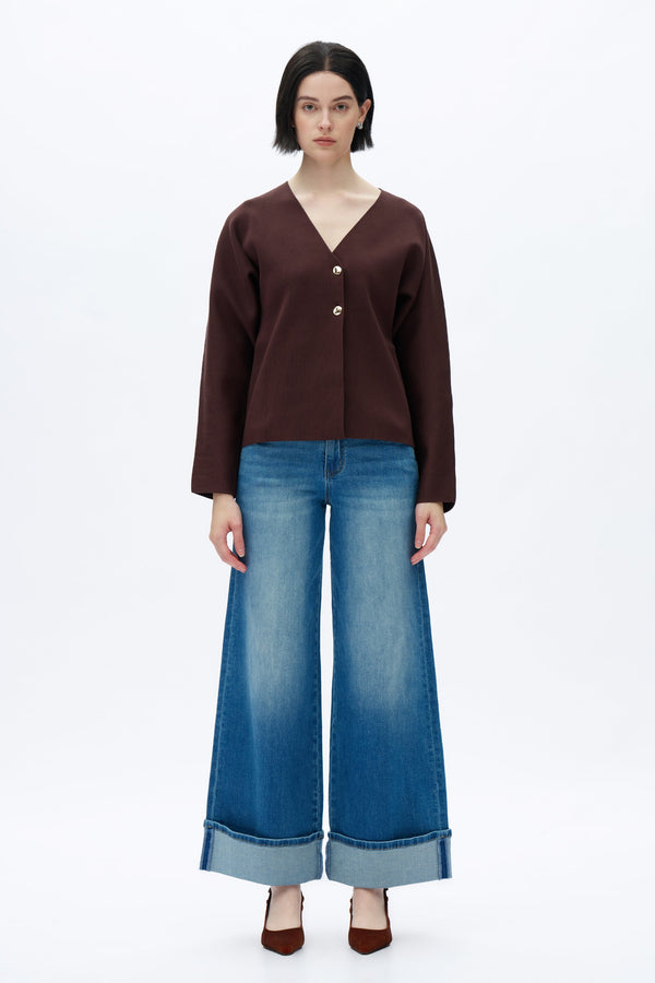 Mid Rise Wide Leg Jeans-Wide Leg-BAYEAS