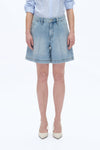 Mid Rise Bermuda Denim Shorts-Bermuda Shorts-BAYEAS