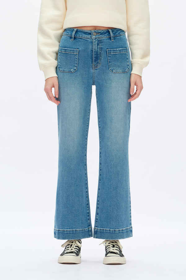 High Rise Wide Leg Jeans-Wide Leg-BAYEAS