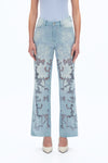 Embroidered Straight-Leg Jeans