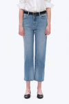 High Rise Straight Denim Jeans-Straight-BAYEAS