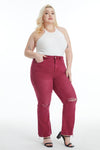 High Rise Ankle Distressed Flare Pants
