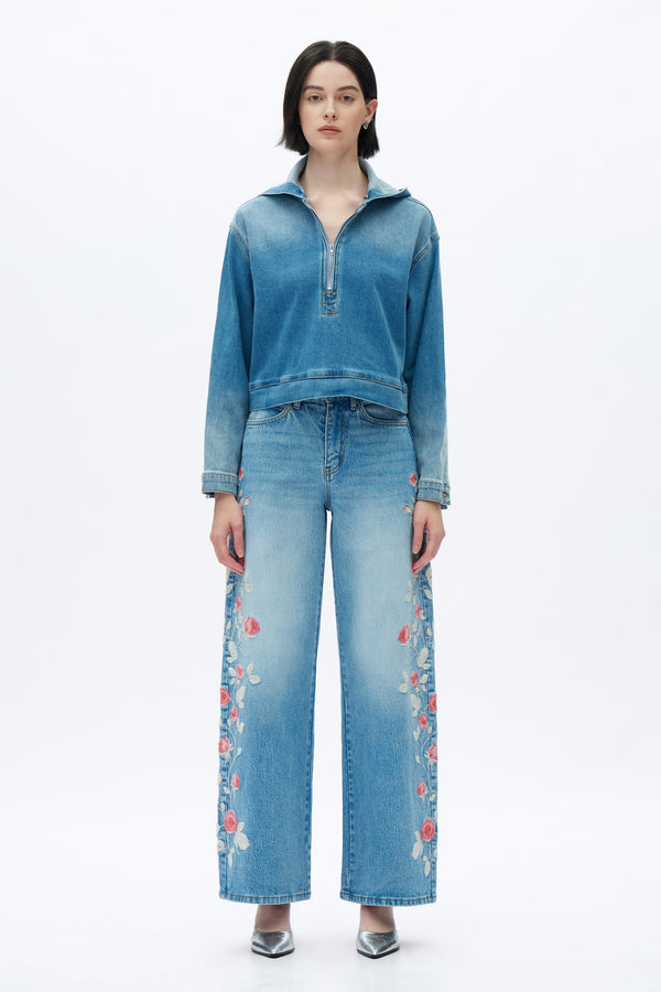 High Rise Barrel Leg Jeans-Barrel-BAYEAS