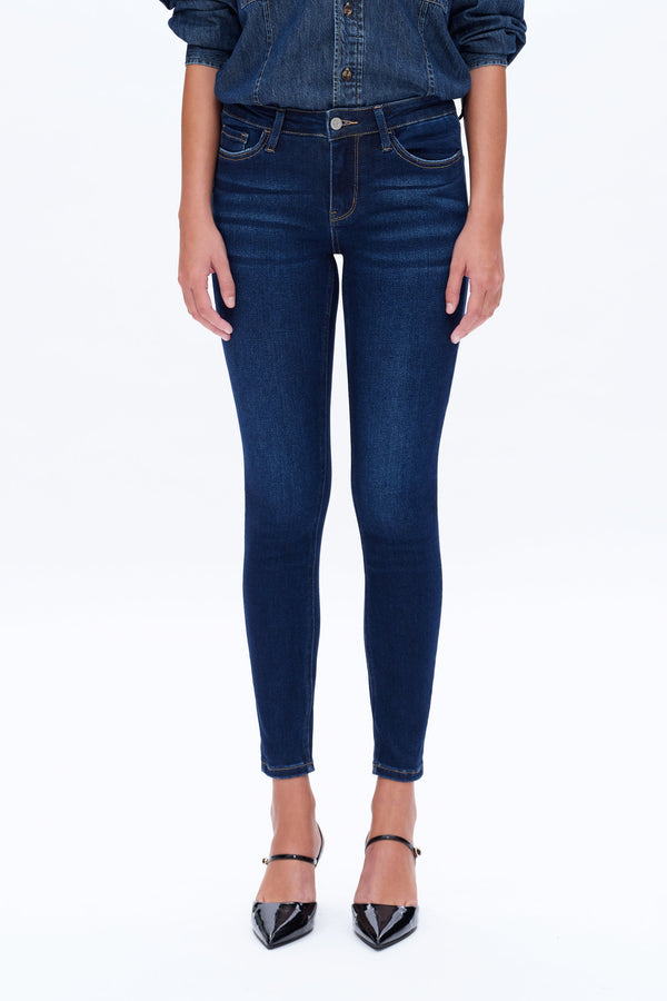 Mid Rise Ankle Skinny Jeans-Skinny-BAYEAS
