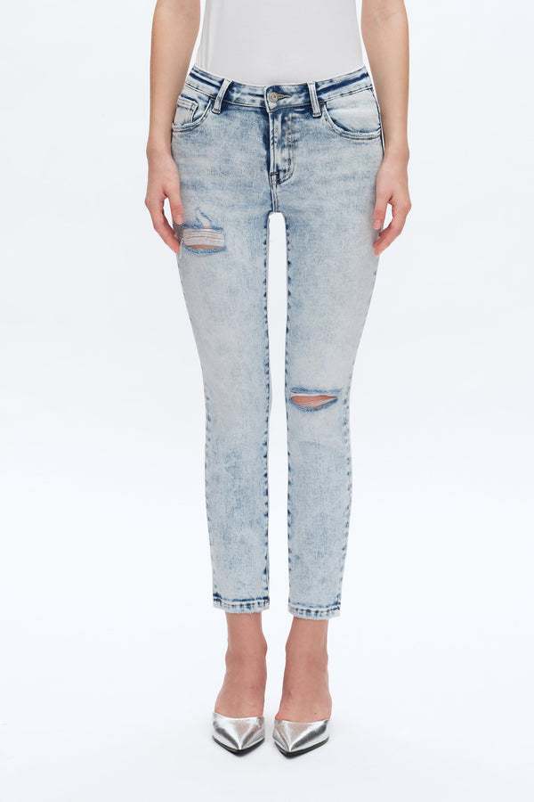 Kelly Mid Rise Skinny Jeans-Skinny-BAYEAS