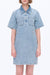 Shirt Dress with Chest Zipper-Dresses-BAYEAS
