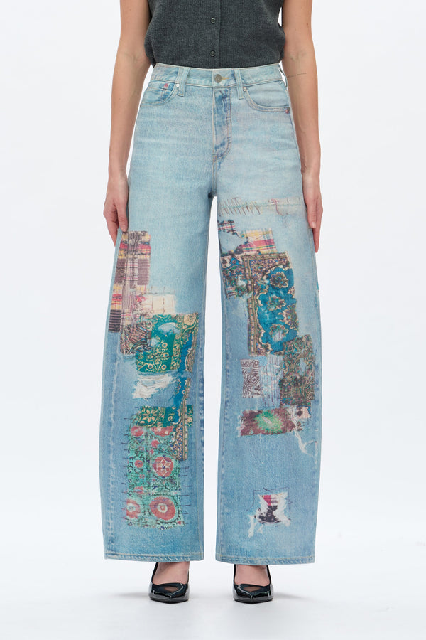 High Rise Barrel Leg Jeans-Barrel-BAYEAS