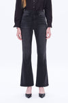 High-Rise Bootcut Jeans with Slit-Flare & Bootcut-BAYEAS