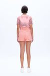 Eva Ultra High-Rise Denim Bermuda Shorts-Shorts-BAYEAS