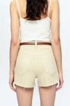 Flora Denim Shorts With Raw Hem-Shorts-BAYEAS