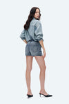 Nova High Rise Grinded Denim Shorts-Shorts-BAYEAS