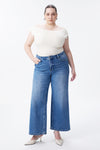 High Rise Ankle Wide Leg Jeans