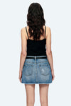 Anna Distressed Mini Denim Skirt-Skirts-BAYEAS