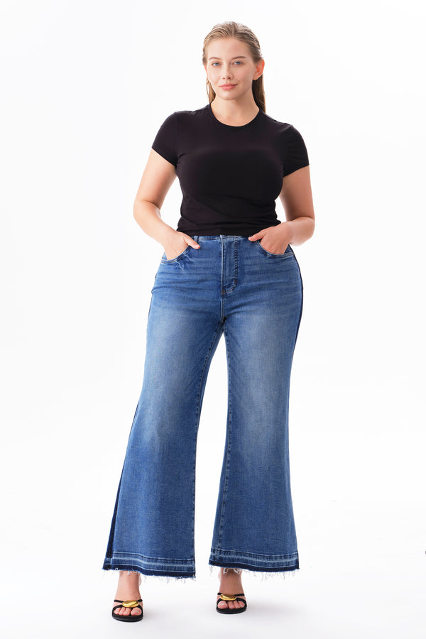 Mid Rise Wide Leg Jeans