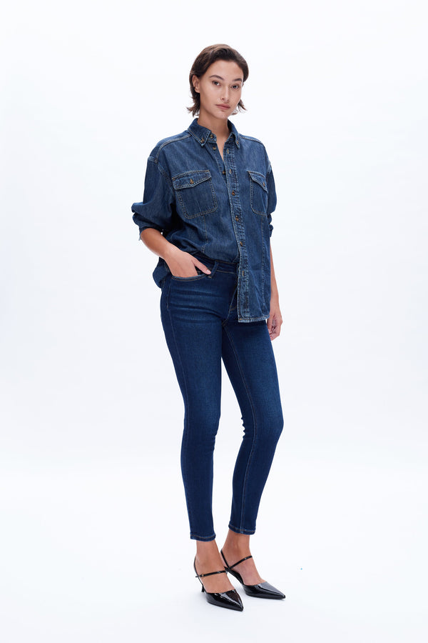 Mid Rise Ankle Skinny Jeans-Skinny-BAYEAS