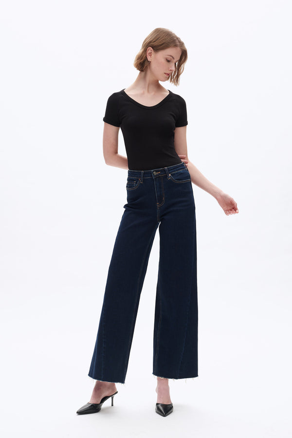 Beth High Rise Wide Leg Denim Jeans-Wide Leg-BAYEAS