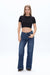 Low Cut Wide Leg Crop Straight Denim Jeans-Wide Leg-BAYEAS