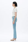 High Rise Rhinestone Jeans-Flare-BAYEAS