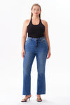 High Rise Ankle Rhinestone Bootcut Jeans