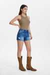 Erica High Rise Denim Shorts-Shorts-BAYEAS