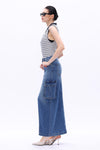 MID RISE CARGO MAXI SKIRT-Skirts-BAYEAS