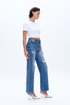 High Rise Wide Leg Denim Jeans-Wide Leg-BAYEAS