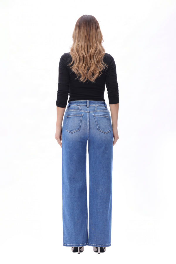 Modern High Rise Wide Leg Jeans