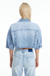 Candy Painted Cropped Denim Jacket-Jackets-BAYEAS