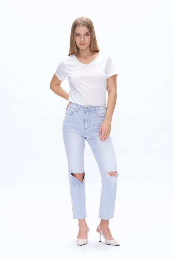 Bella Ripped Vintage Jeans-Straight-BAYEAS