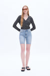 Lily Slim Fit Denim Shorts-Shorts-BAYEAS