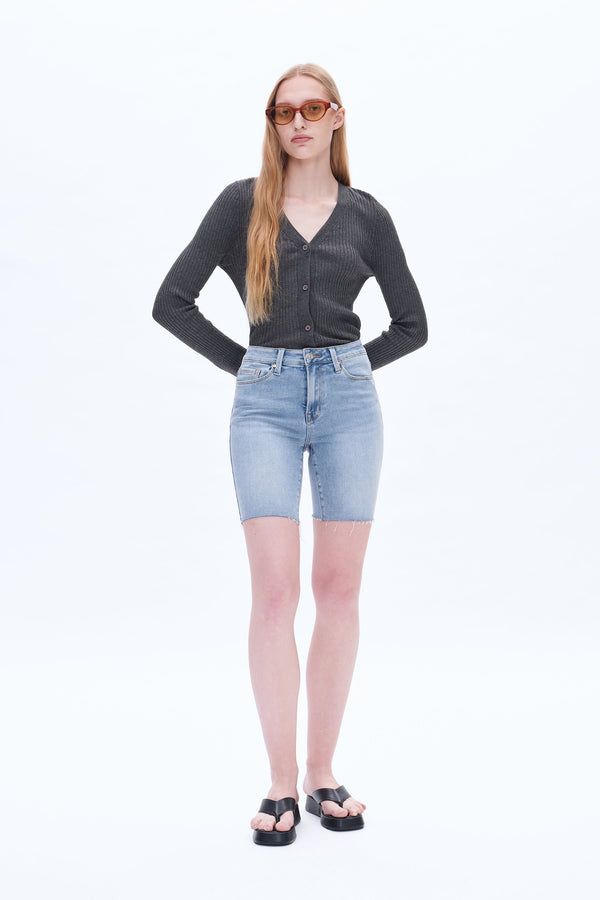 Lily Slim Fit Denim Shorts-Shorts-BAYEAS