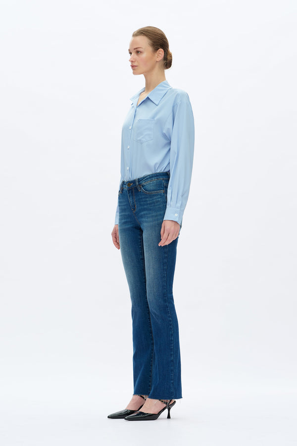 Low Rise Bootcut Jeans-Flare-BAYEAS