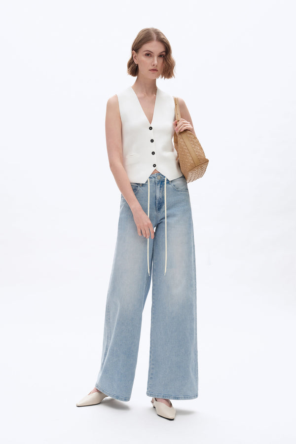 HIGH RISE DRAWSTRING BAGGY-Wide Leg-BAYEAS