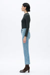 High Rise Straight Jeans-Straight-BAYEAS
