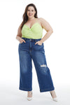 Mid Rise Wide Leg Crop Flare Jeans
