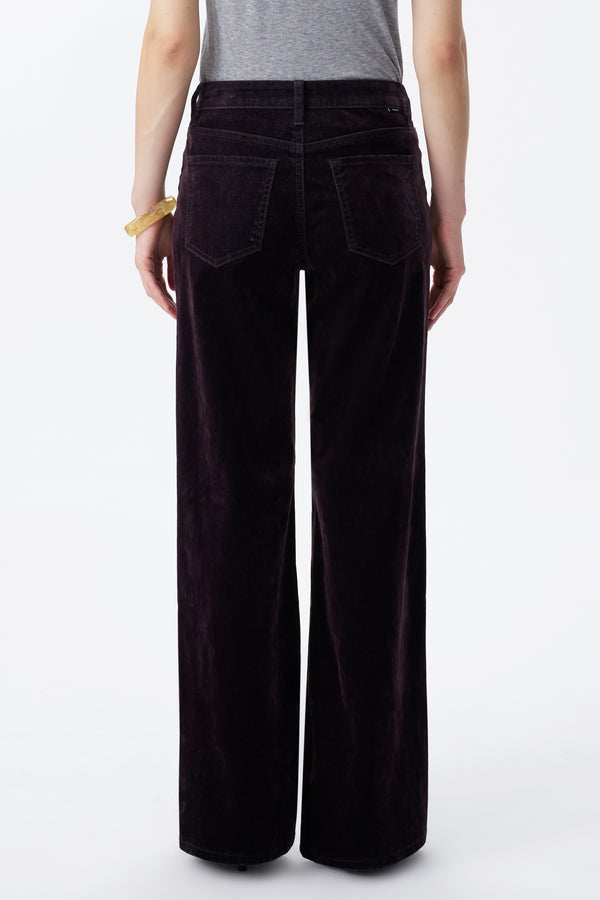 Corduroy Mid Rise Wide Leg Jeans