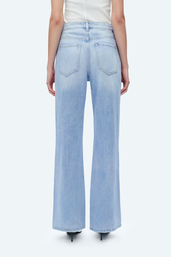 High Rise Wide Leg Denim Jeans-Wide Leg-BAYEAS