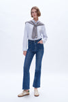 High Rise Flare Denim Jeans-Flare & Bootcut-BAYEAS