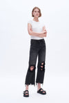 90s Vintage Distressed Crop Jeans-Flare & Bootcut-BAYEAS