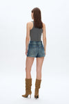 Amy High Rise Denim Shorts-Shorts-BAYEAS