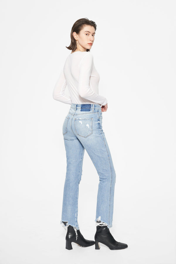 Christine Distressed Mom Jeans-Mom Jeans-BAYEAS