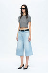 Timothy Mid Rise Drop Crotch Loose Fit Cropped Jeans-Bermuda Shorts-BAYEAS