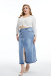 Front Split Denim Skirt
