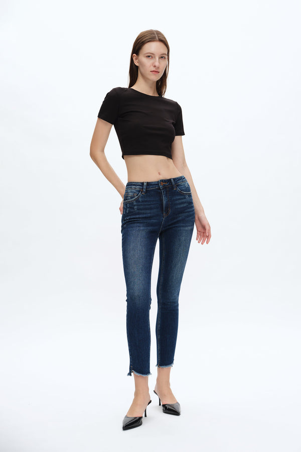 High Rise Skinny Jeans-Skinny-BAYEAS