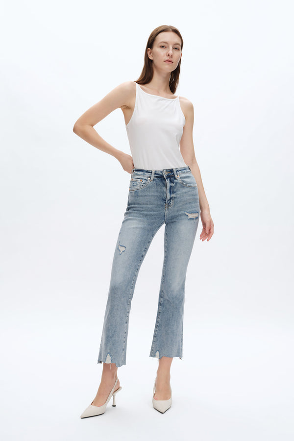 Betty High Rise Cropped Flare Jeans-Flare & Bootcut-BAYEAS