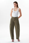 Low Rise Cargo Drop Crotch Barrel Leg Pants