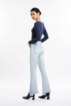 Angela Mid Rise Distressed Flare Jeans-Flare & Bootcut-BAYEAS