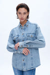 Oversized Denim Shirt for Women-Shirts-BAYEAS