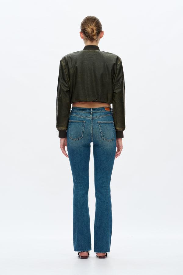 Mid Rise Straight Jeans